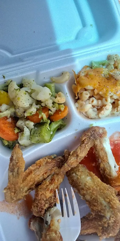Mac and Cheese Fried Chicken with Hot Sauce